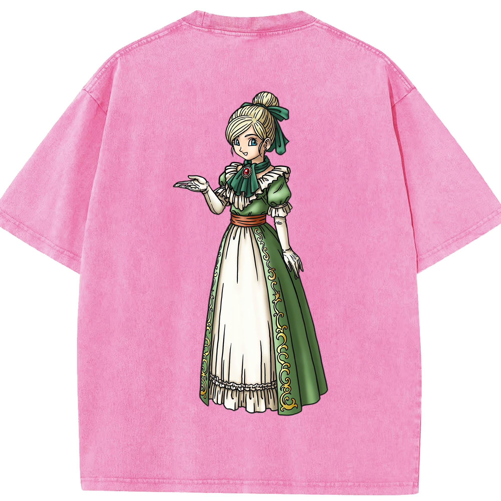 （画像用） ドラゴンクエスト Doragon Kuesuto Dragon Quest 綿100% ヴィンテージ風 半袖Tシャツ（背面プリント）